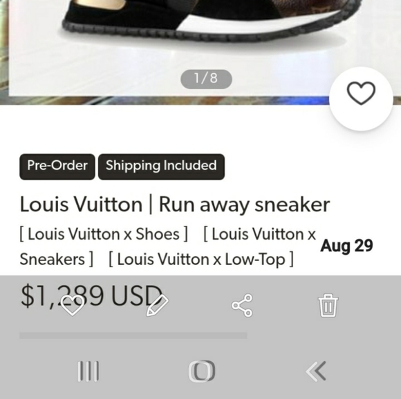 LV Run away Sneakers They are Size 7 in Men's. Black/Gold . Also part Suede. - Picture 4 of 4